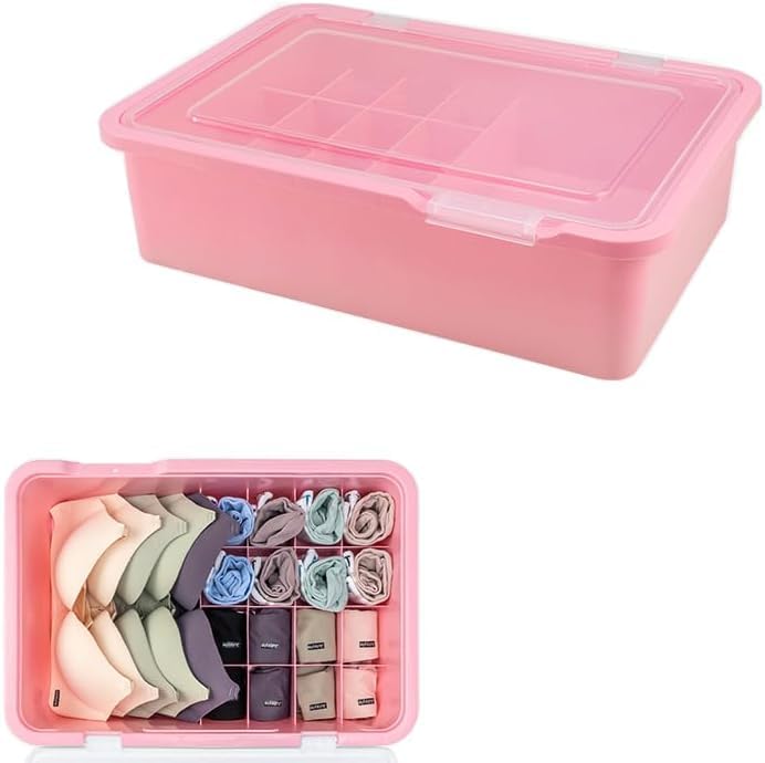 Amazon｜下着収納ボックス ふた付き 大容量 プラスチック 引き出し